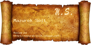 Mazurek Solt névjegykártya